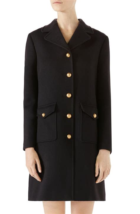 gucci wool coat with double g|gucci women's pea coat.